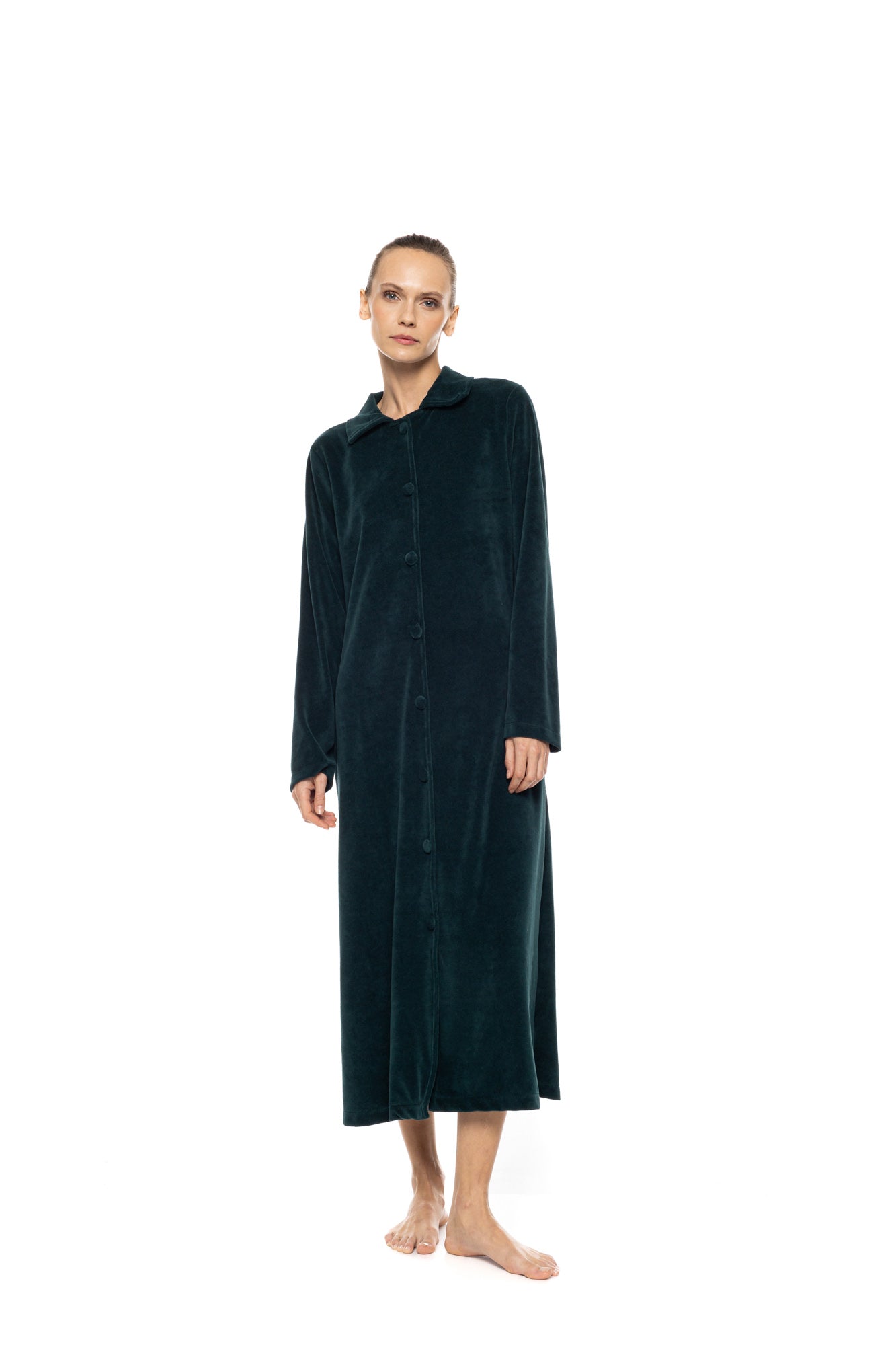 Pink Label - Robe Long Velvet Buttons Nos