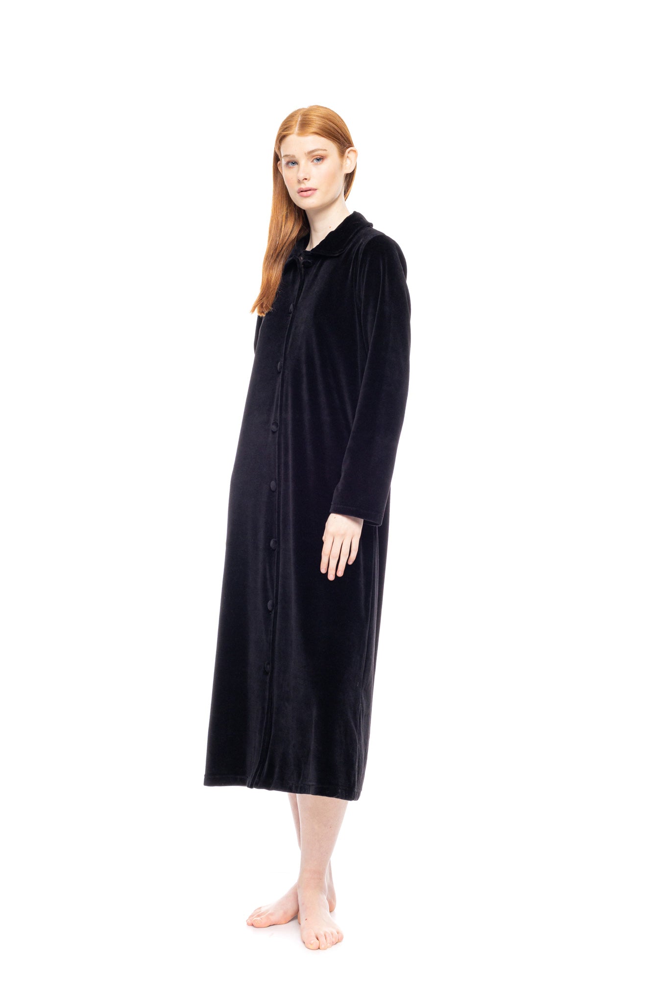 Pink Label - Robe Long Velvet Buttons Nos