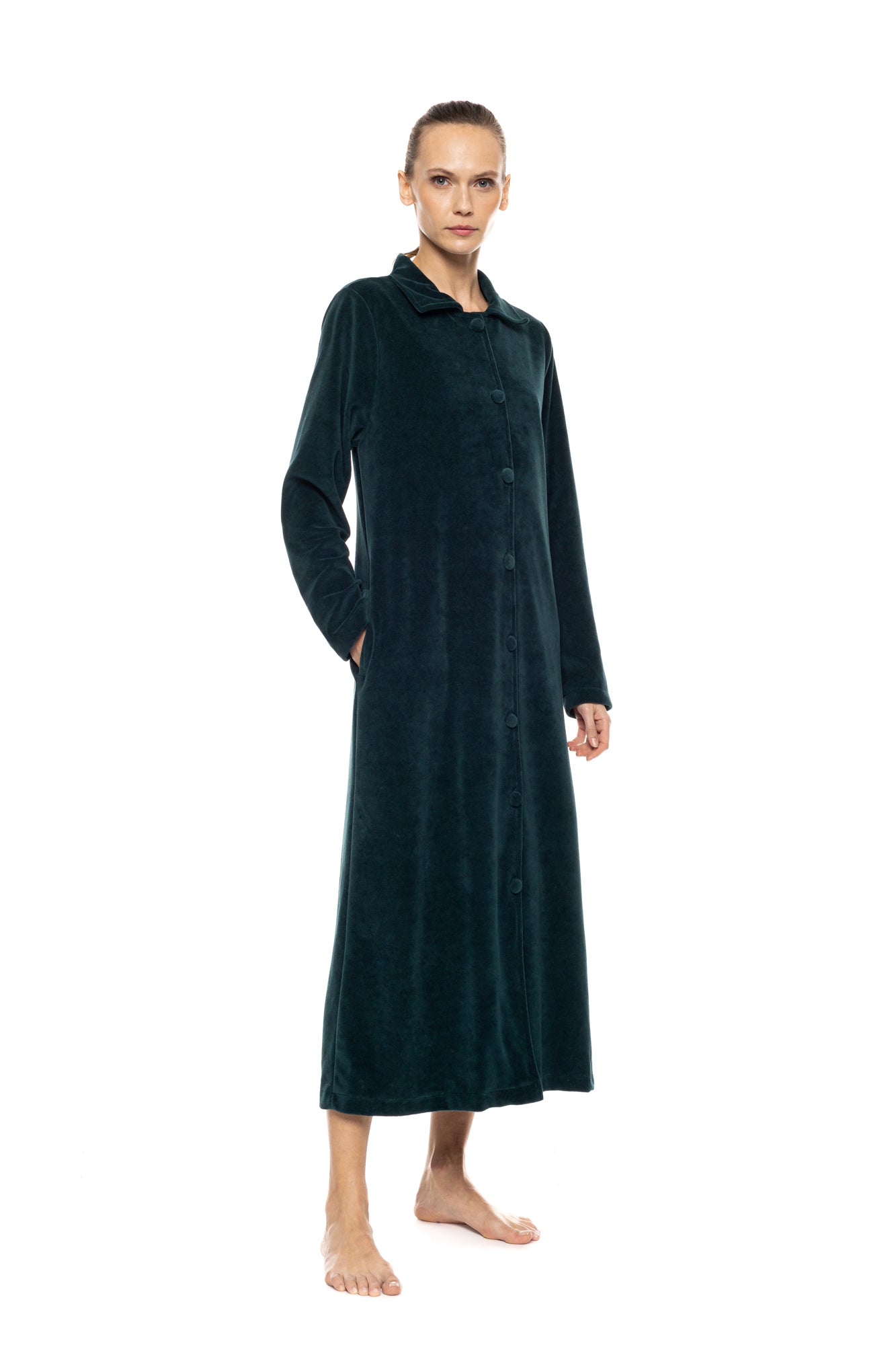 Pink Label - Robe Long Velvet Buttons Nos