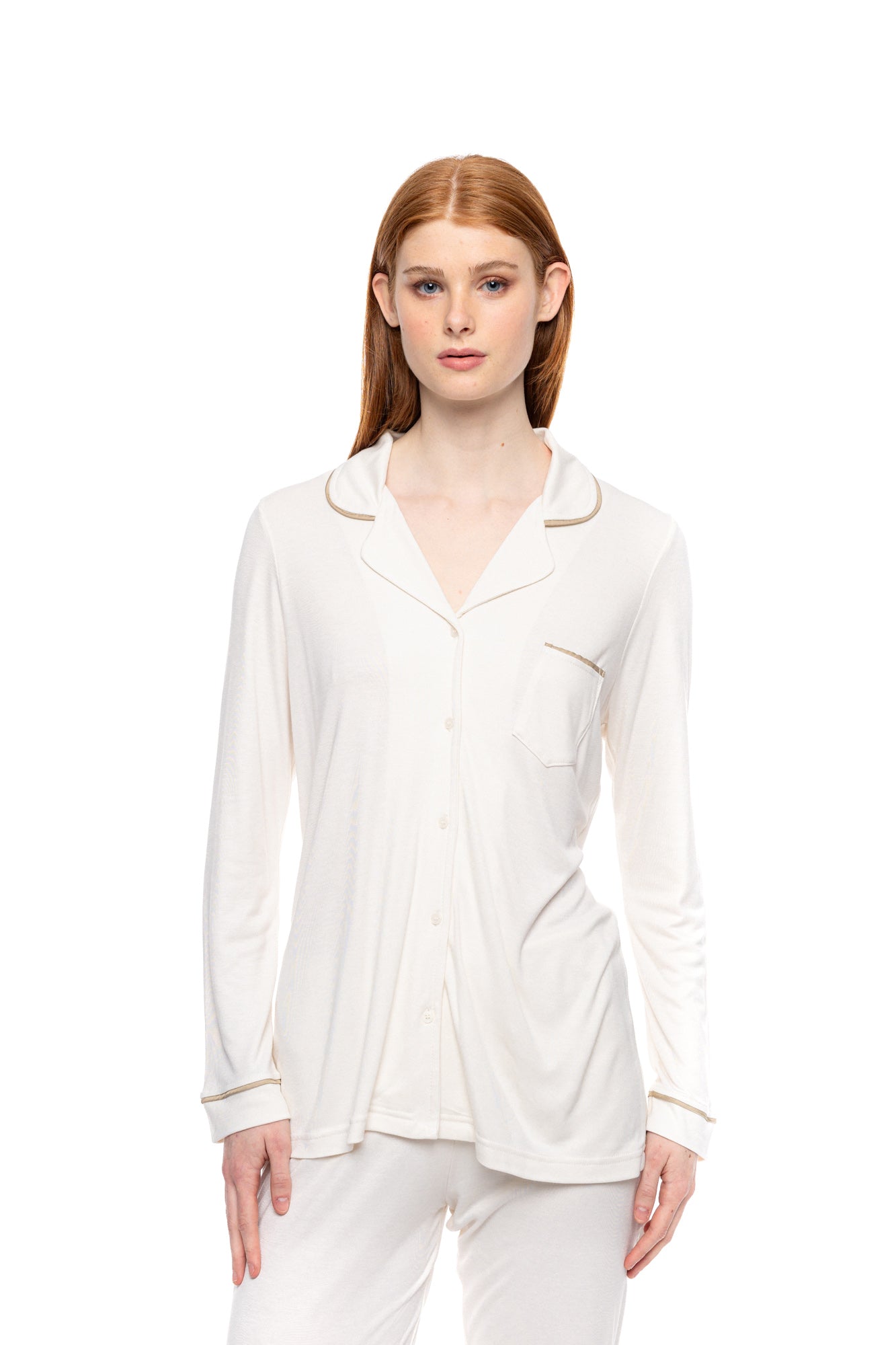 Pink Label - Pyjama Buttoned Bamboo Solid