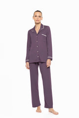 Pink Label - Pyjama Buttoned Bamboo Solid