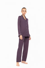 Pink Label - Pyjama Buttoned Bamboo Solid