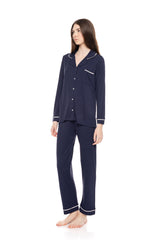 Pink Label - Pyjama Buttoned Bamboo Solid