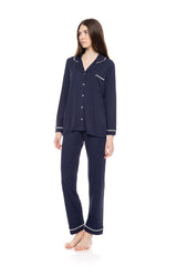 Pink Label - Pyjama Buttoned Bamboo Solid