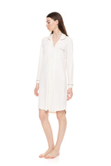 Pink Label - Nightgown Buttoned Bamboo Solid