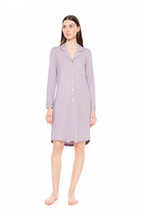 Pink Label - Nightgown Buttoned Bamboo Solid