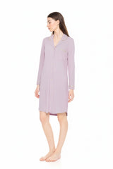 Pink Label - Nightgown Buttoned Bamboo Solid