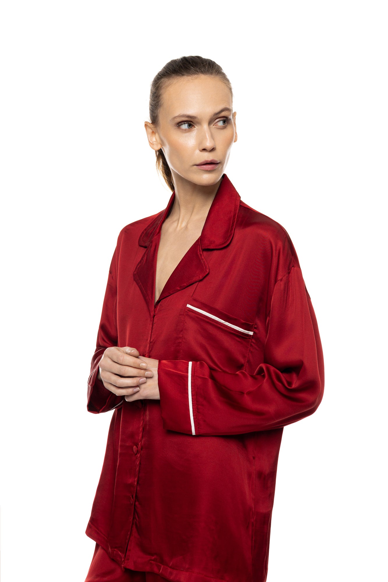 Pink Label - Pyjama Buttoned Pure Satin Chic
