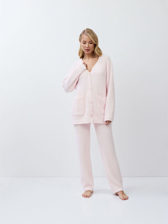 Aruelle Χειμερινό Γυναικείο Σετ Πιτζάμας Baby Pink