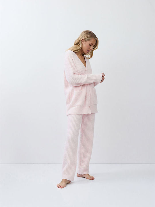 Aruelle Χειμερινό Γυναικείο Σετ Πιτζάμας Baby Pink