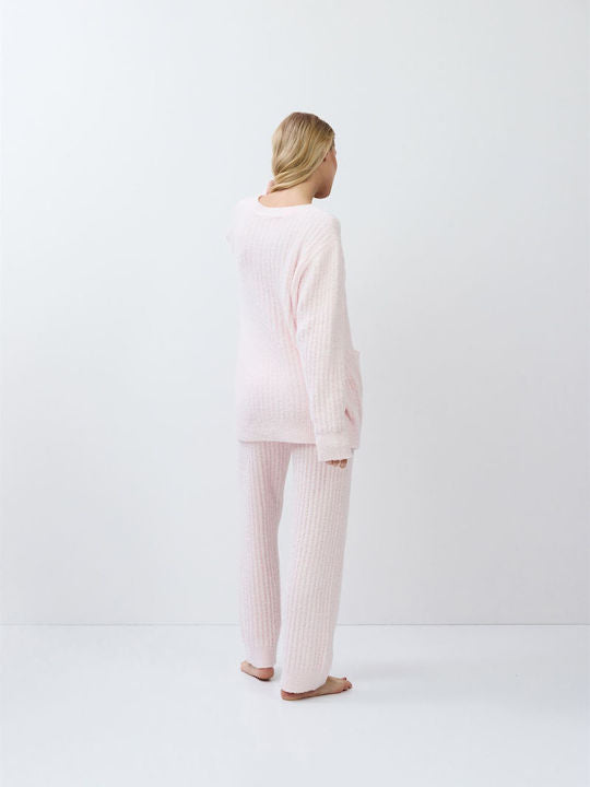 Aruelle Χειμερινό Γυναικείο Σετ Πιτζάμας Baby Pink