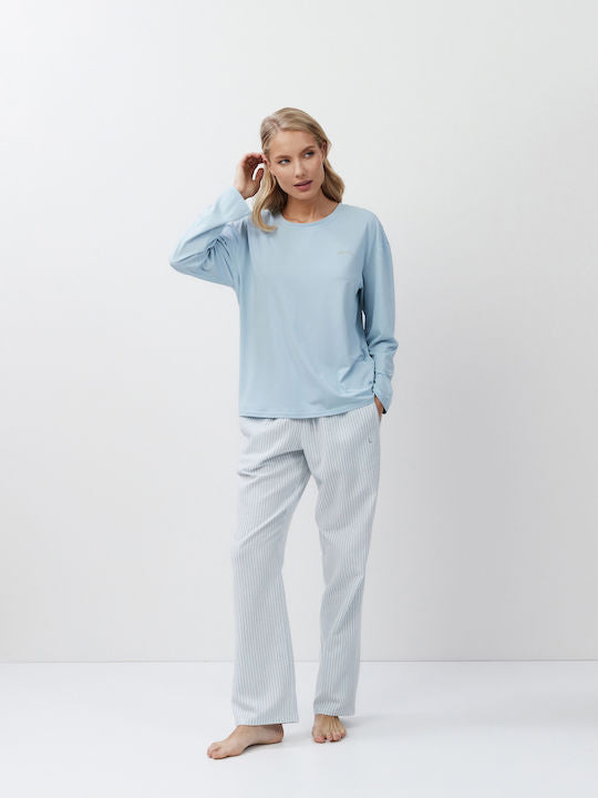 Aruelle Χειμερινό Γυναικείο Σετ Πιτζάμας Γαλάζιο