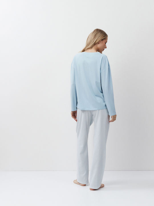 Aruelle Χειμερινό Γυναικείο Σετ Πιτζάμας Γαλάζιο
