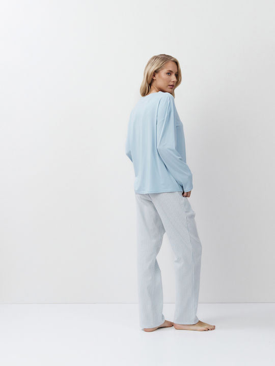 Aruelle Χειμερινό Γυναικείο Σετ Πιτζάμας Γαλάζιο