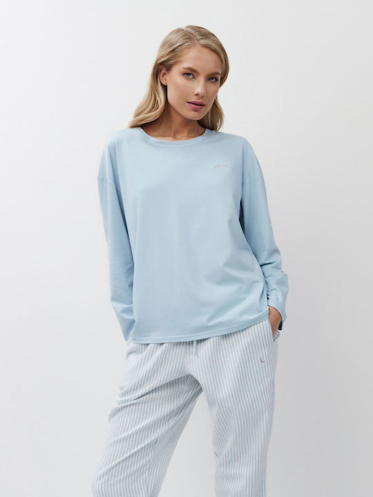 Aruelle Χειμερινό Γυναικείο Σετ Πιτζάμας Γαλάζιο