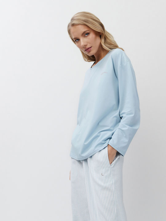 Aruelle Χειμερινό Γυναικείο Σετ Πιτζάμας Γαλάζιο