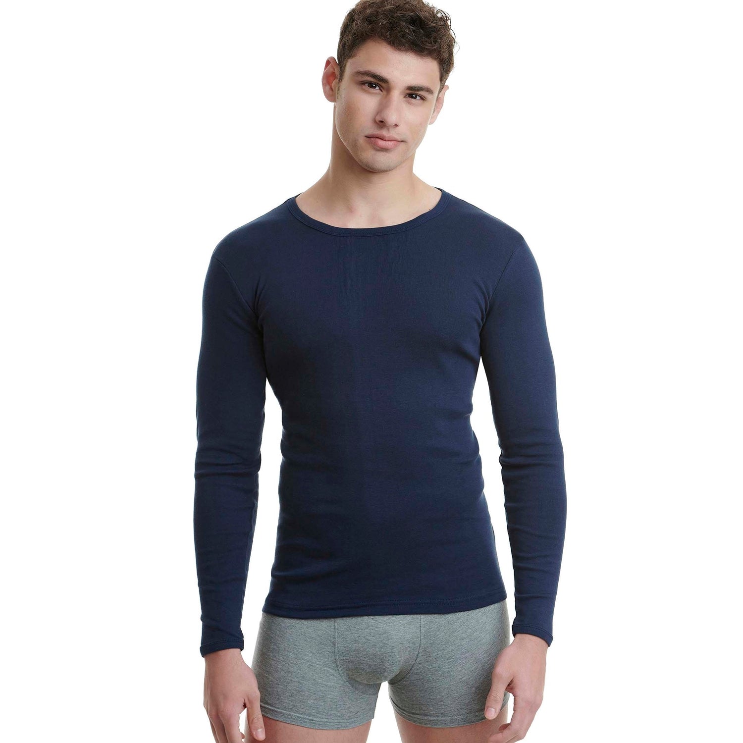 Walk - Μπλούζα με μακριά μανίκια και λαιμόκοψη από απαλό Cotton