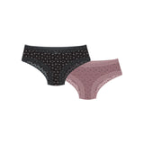 Walk - Brazilian δαντελένιο σλιπ από απαλό Bamboo με romantic σχέδιο 2-pack