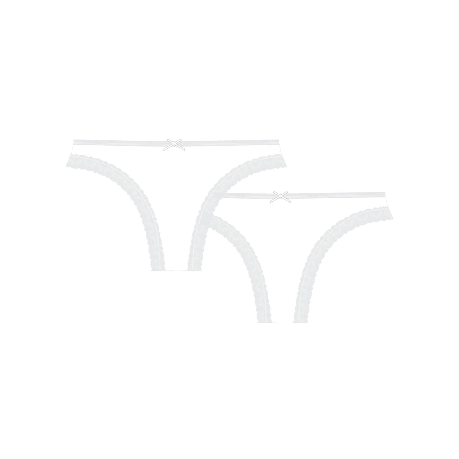 Walk - Brazilian slip από απαλό bamboo με λεπτομέρεια δαντέλας 2-pack