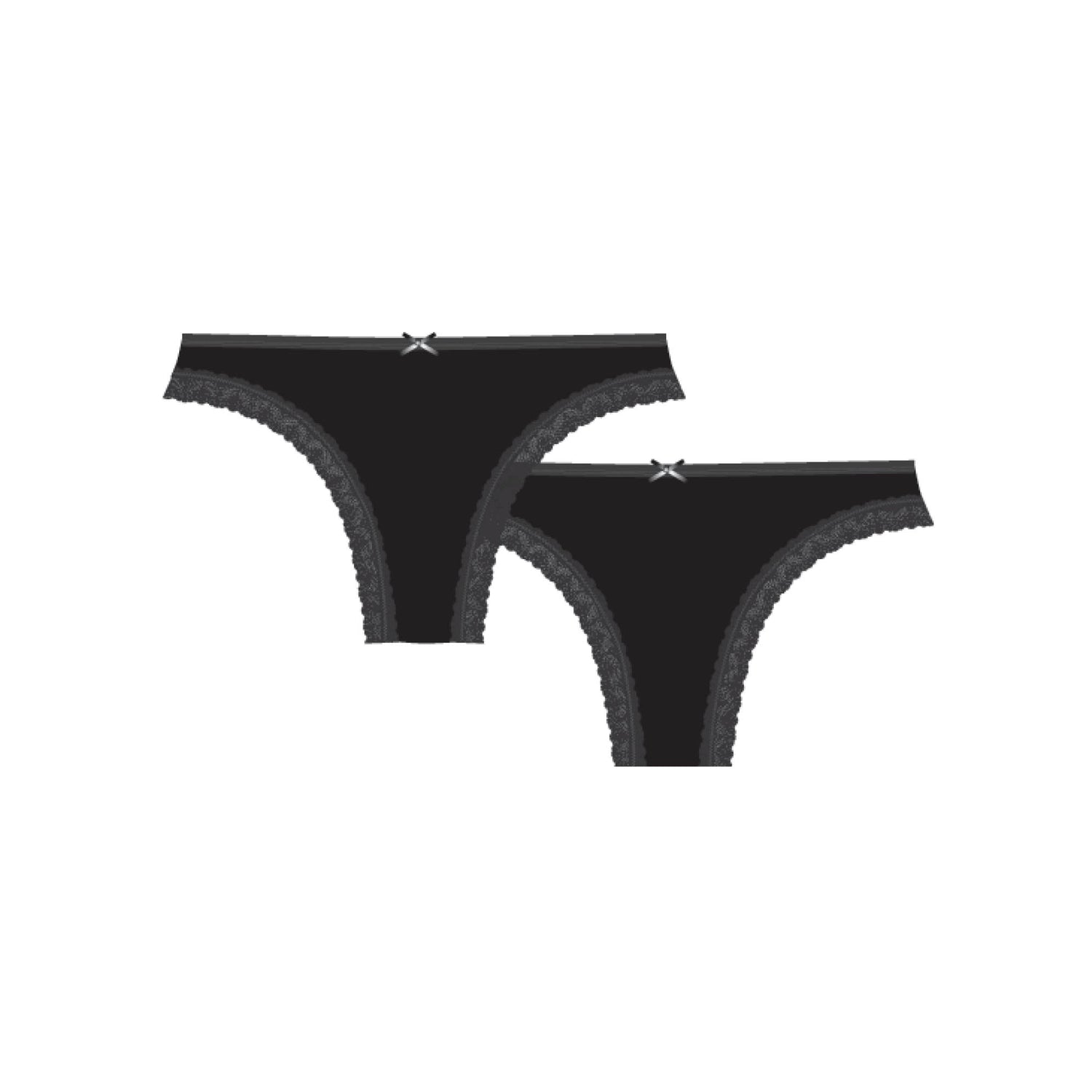 Walk - Brazilian slip από απαλό bamboo με λεπτομέρεια δαντέλας 2-pack