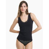 Walk - V-neck top από απαλό Bamboo με δαντέλα στην πλάτη