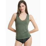 Walk - V-neck top από απαλό Bamboo με δαντέλα στην πλάτη