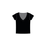 Walk - V-neck t-shirt με δαντέλα από απαλό bamboo