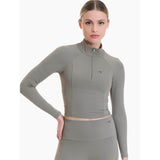 Walk - Μακρυμάνικο athletic top με half zipper και rib λεπτομέρεια